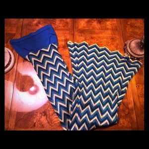 Bebe small blue yellow maxi dress